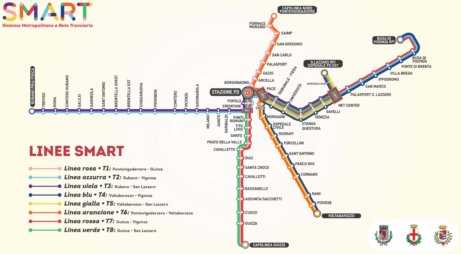 Linee Sistema Metropolitano a Rete Tranviaria - SMART